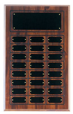 Cherry Finish Completed Perpetual Plaque with Plates
