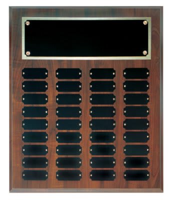 Cherry Finish Completed Perpetual Plaque with Plates