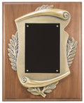 Genuine Walnut Plaque w/ Scroll Frame & plate