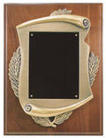 Genuine Walnut Plaque w/ Scroll Frame & plate