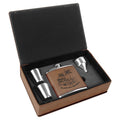 6 oz Leatherette Flask Gift Set