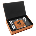 6 oz Leatherette Flask Gift Set