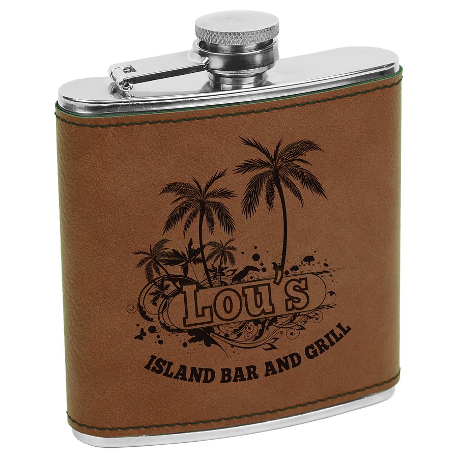 6 oz Leatherette Flask