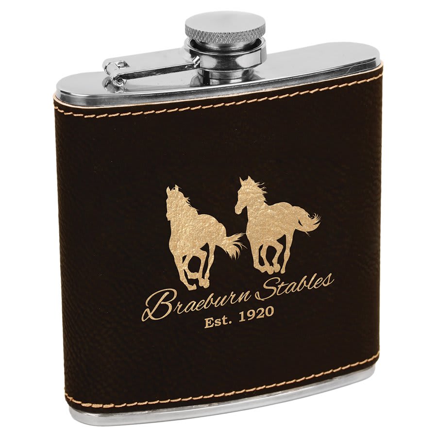 6 oz Leatherette Flask