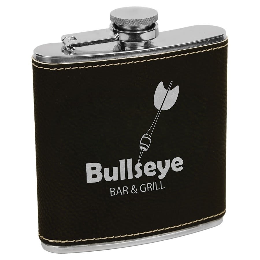 6 oz Leatherette Flask
