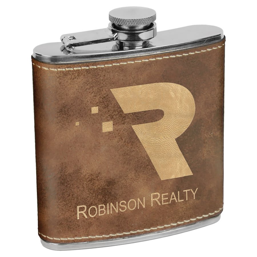 6 oz Leatherette Flask