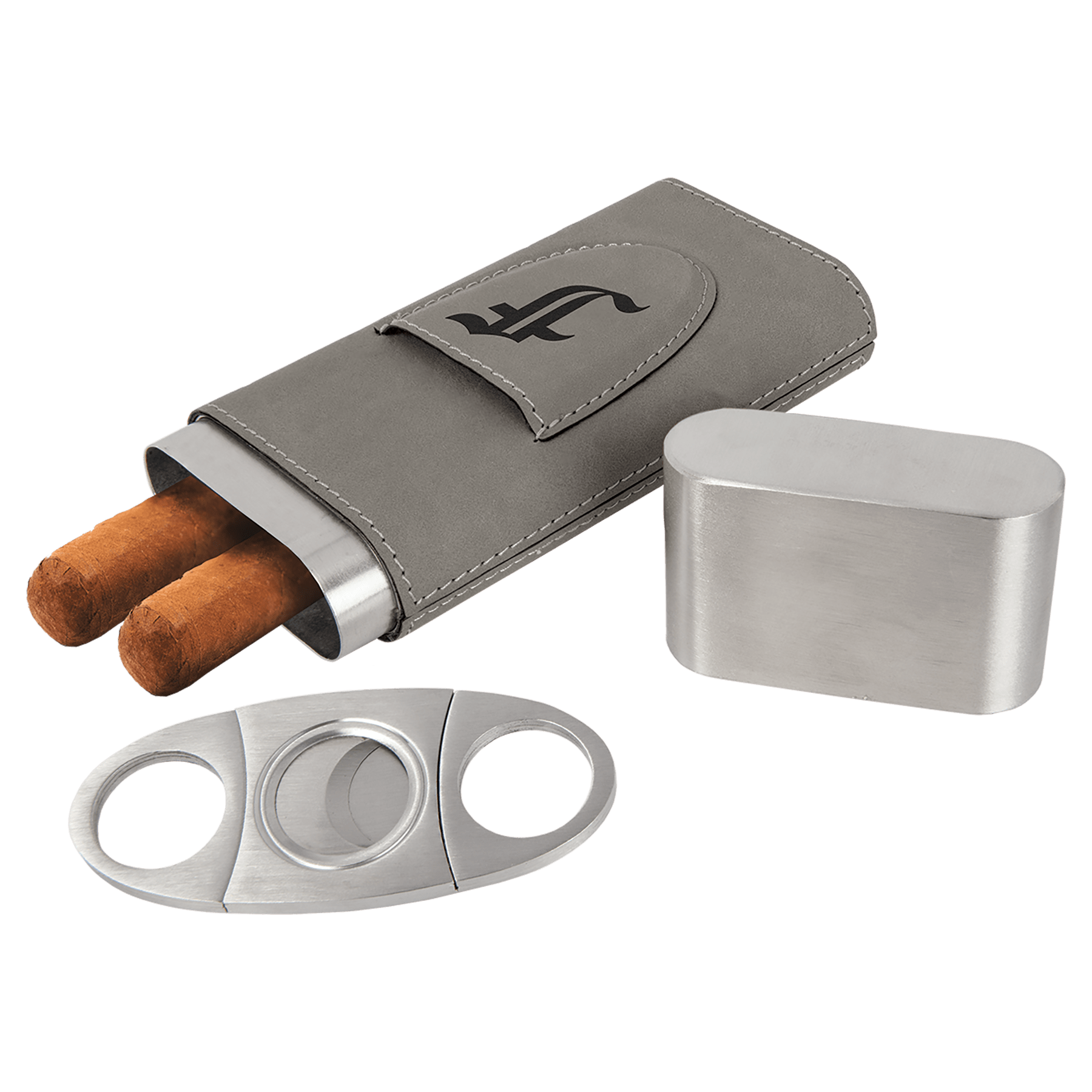 Leatherette Cigar Case with Cutter