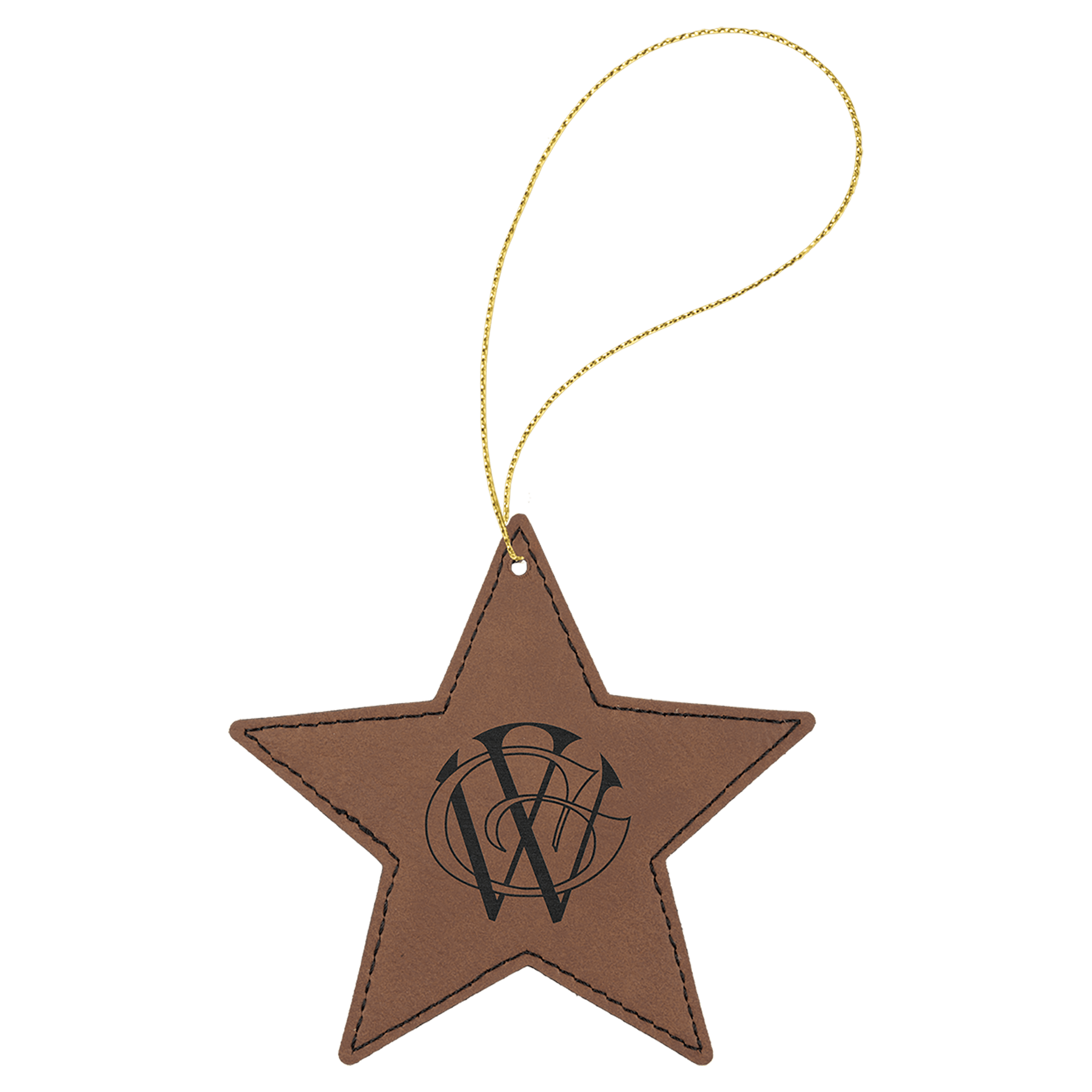 Leatherette Ornament with Gold String