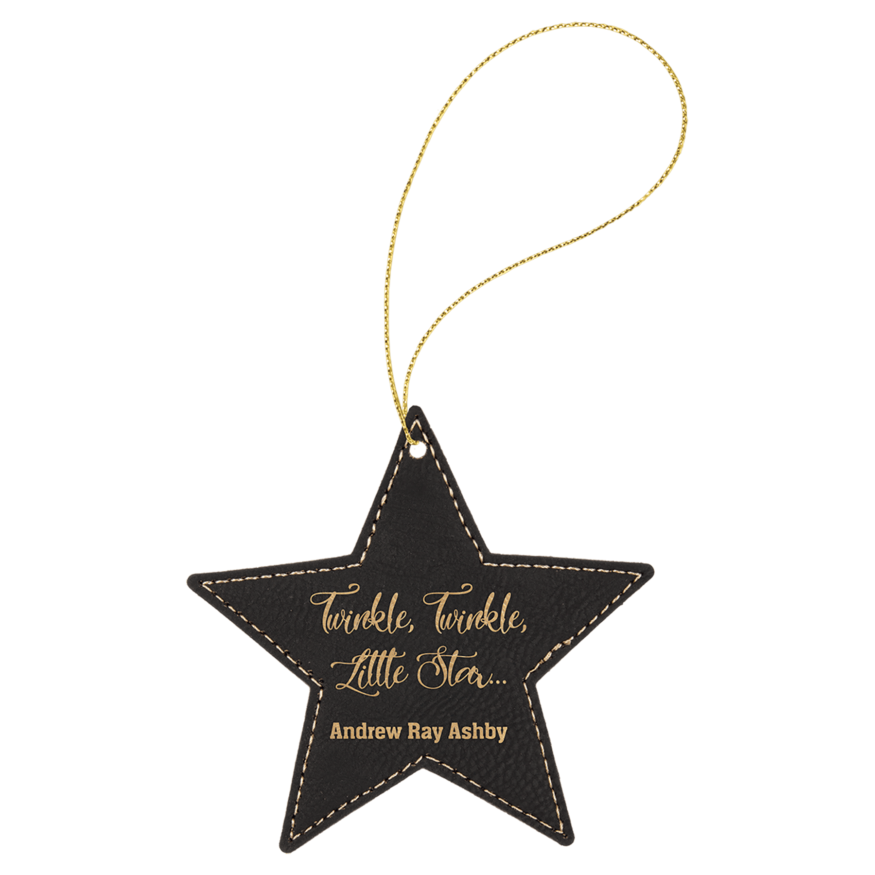 Leatherette Ornament with Gold String