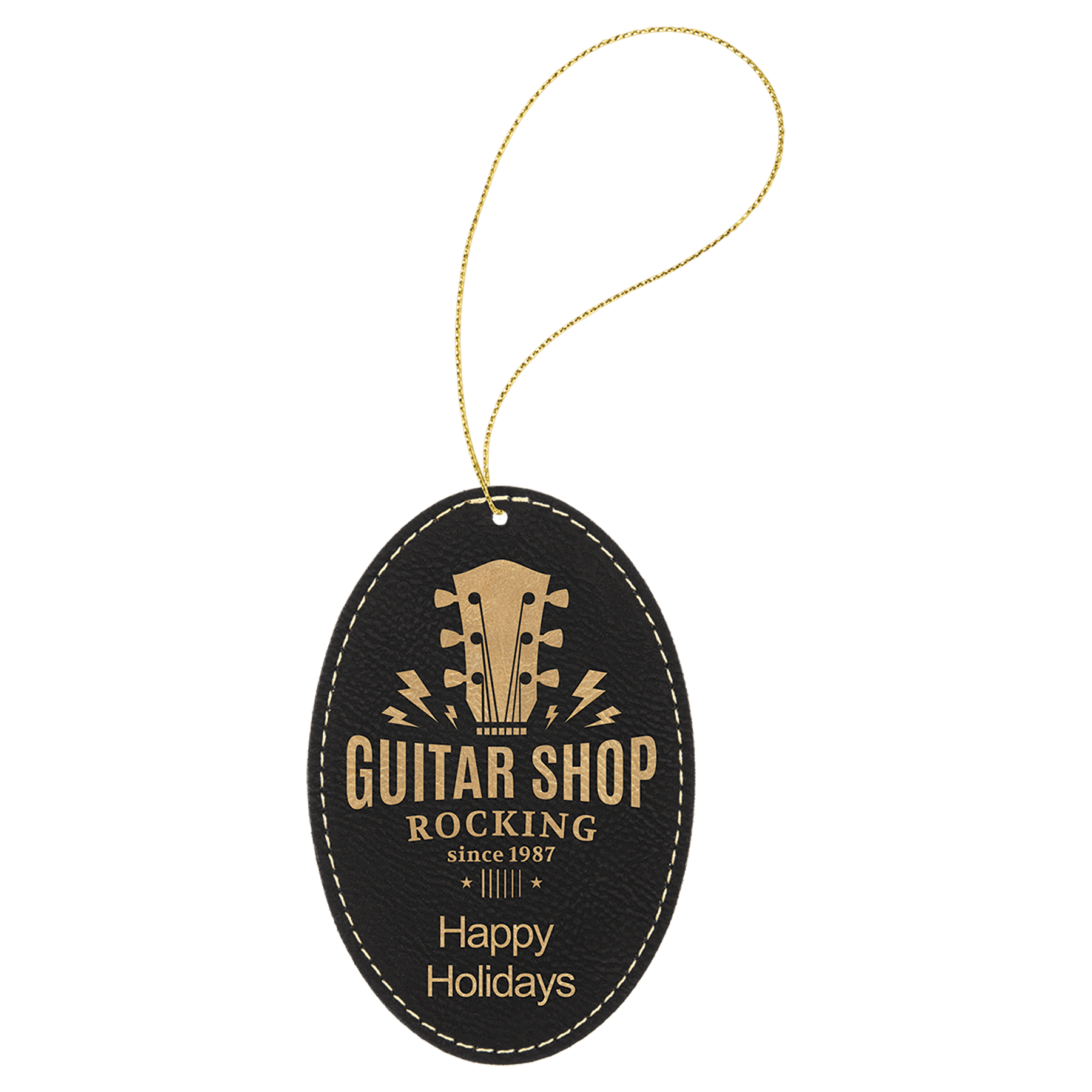Leatherette Ornament with Gold String