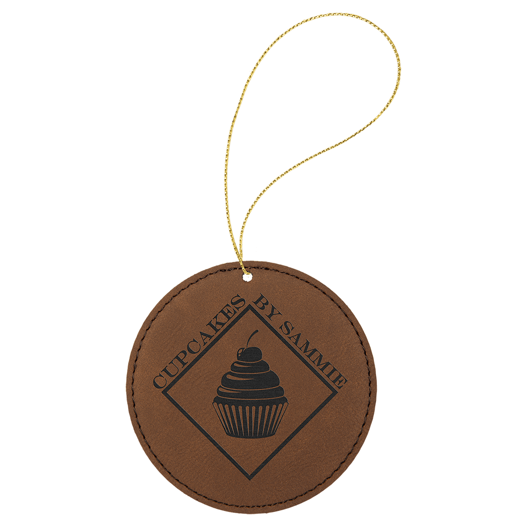 Leatherette Ornament with Gold String