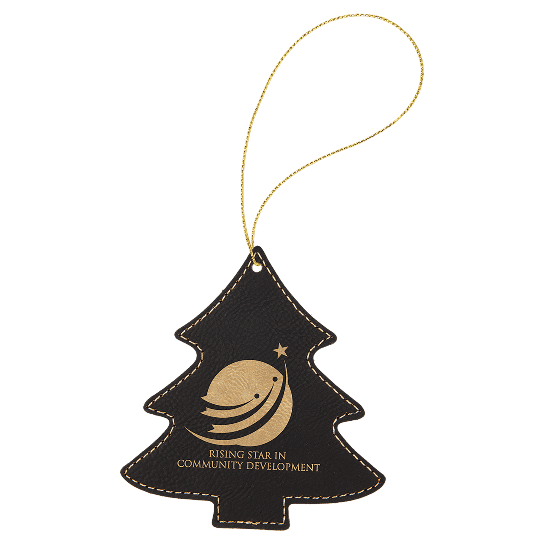 Leatherette Ornament with Gold String