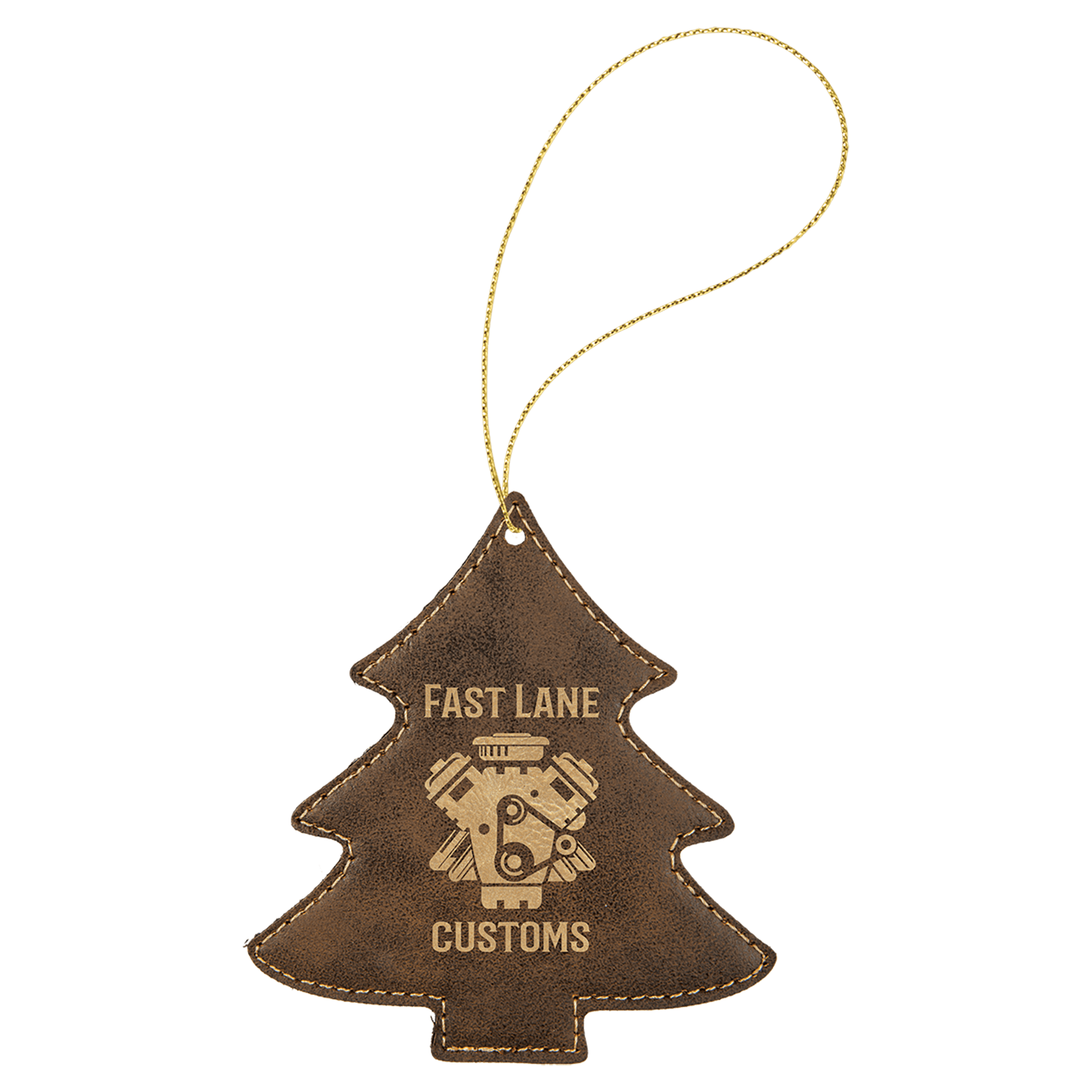 Leatherette Ornament with Gold String