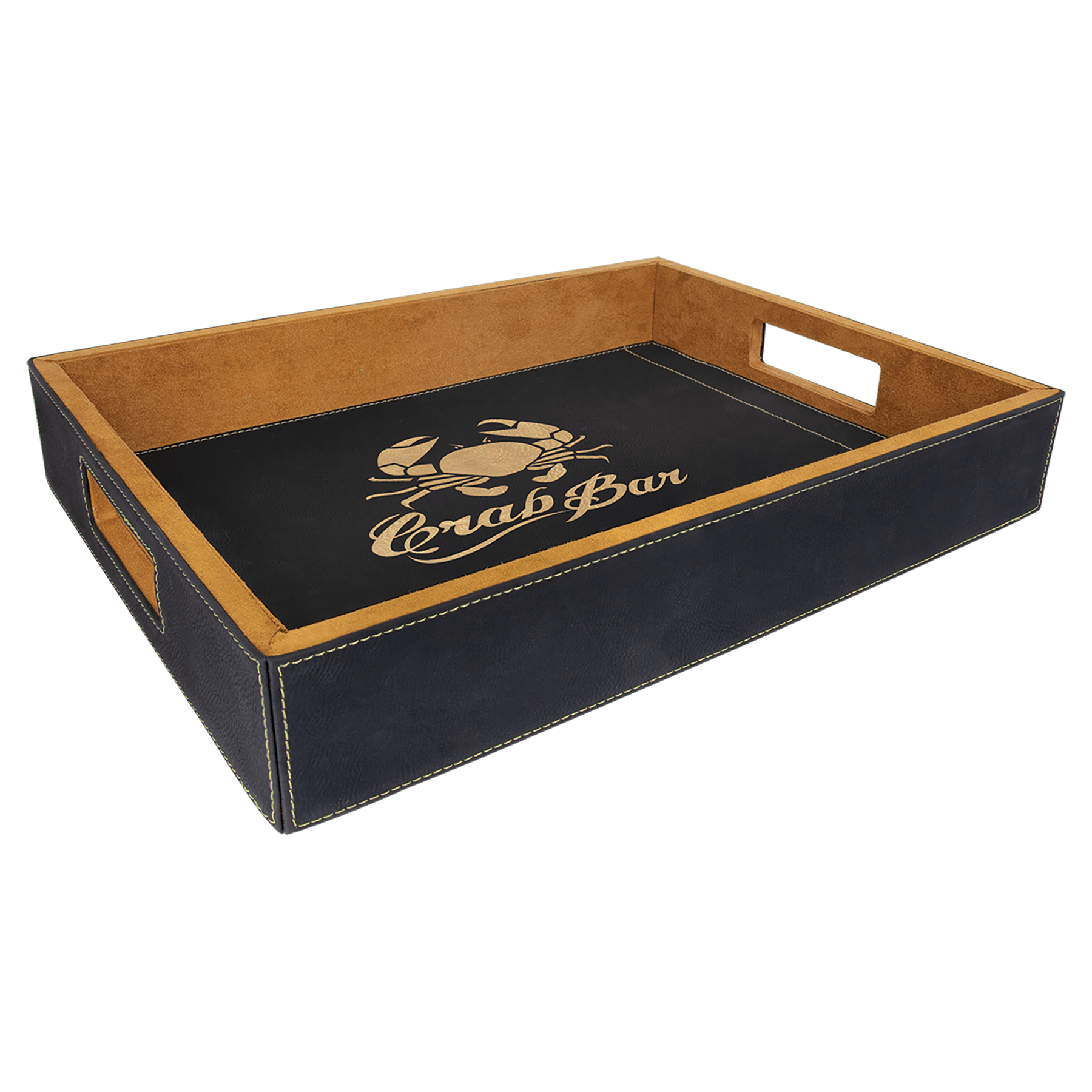 16 x 12 Leatherette Serving Tray with Handles