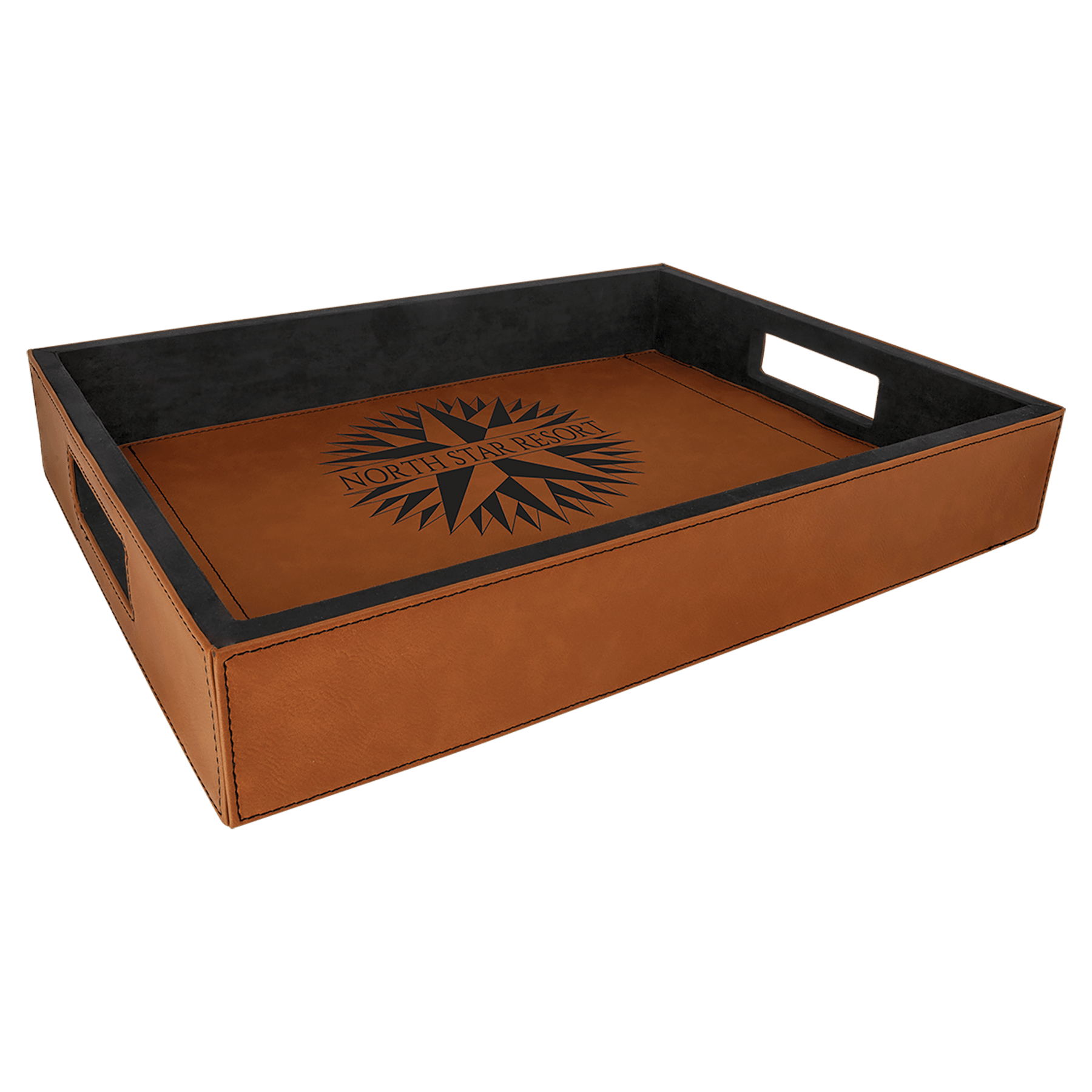 16 x 12 Leatherette Serving Tray with Handles