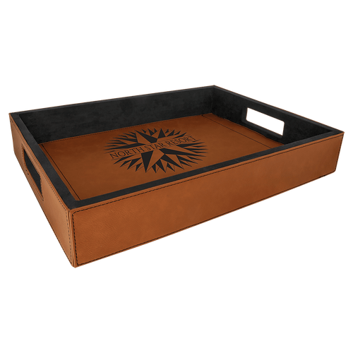 16 x 12 Leatherette Serving Tray with Handles