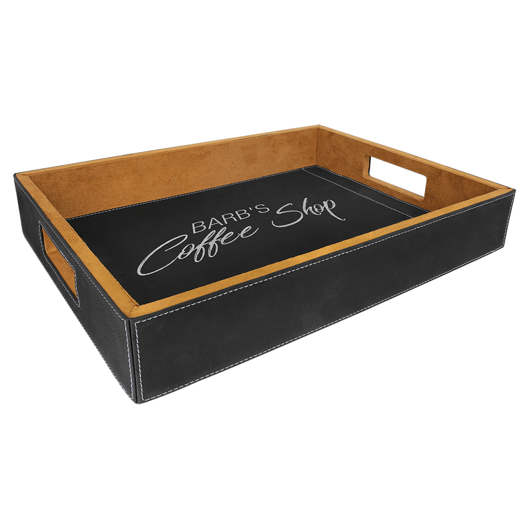 16 x 12 Leatherette Serving Tray with Handles
