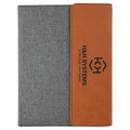 Leatherette & Canvas Portfolio with Notepad