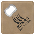 4” Square Leatherette Bottle Opener Coaster