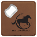 4” Square Leatherette Bottle Opener Coaster