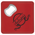 4” Square Leatherette Bottle Opener Coaster