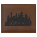 Leatherette Bi-Fold Wallet with Flip ID Display