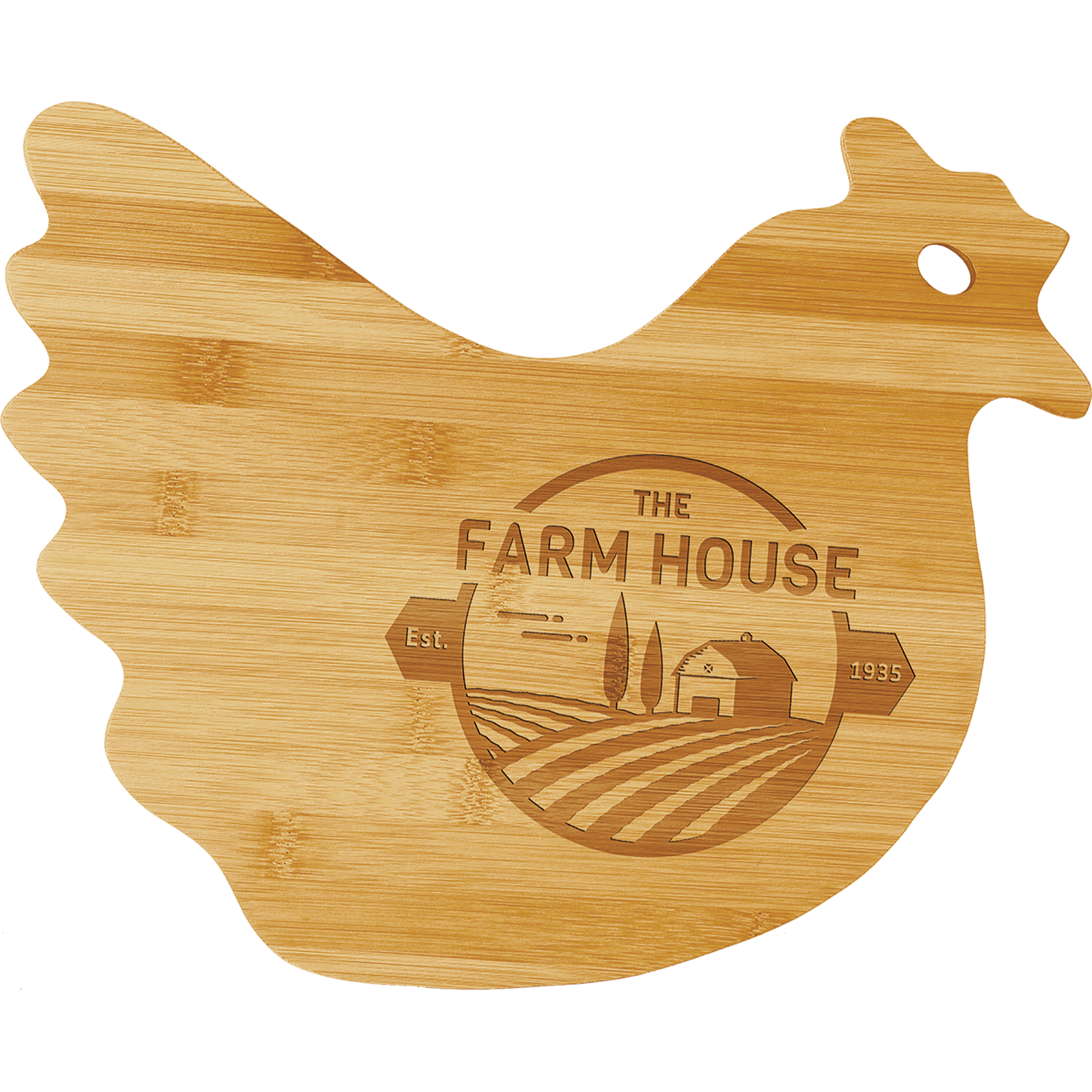 Hen Shaped Bamboo Cutting Board
