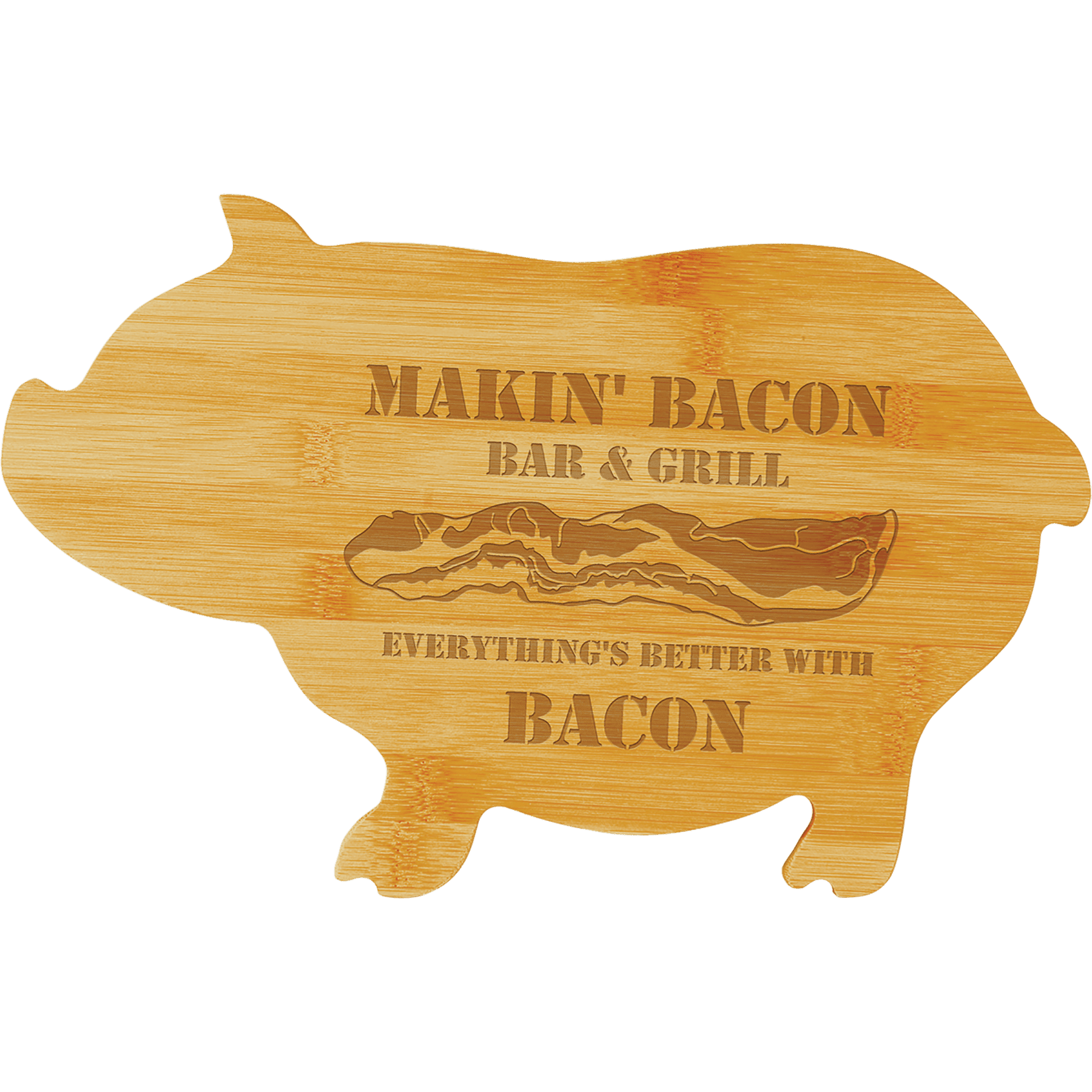 Pig Shaped Bamboo Cutting Board