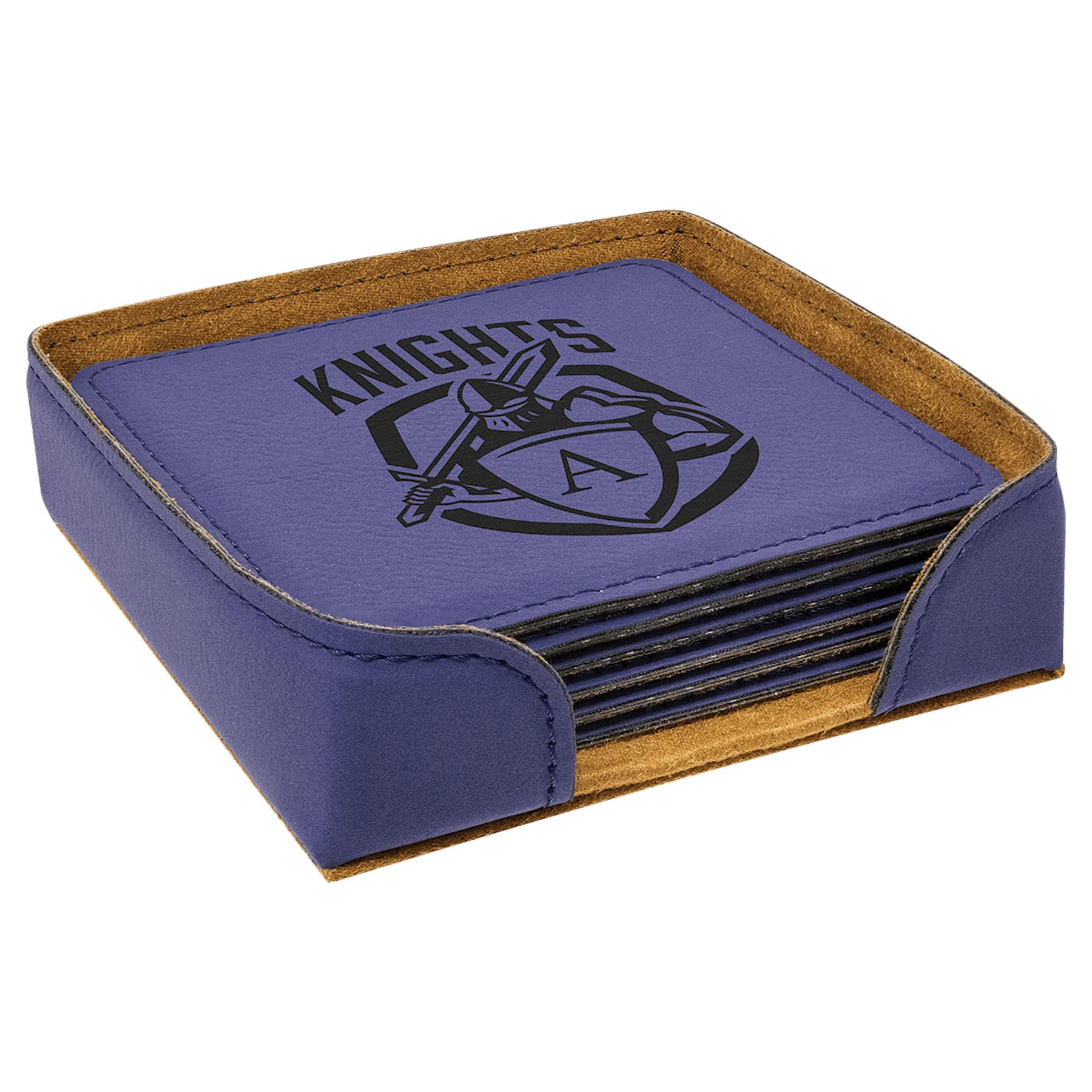 4” Square Leatherette Coaster Set