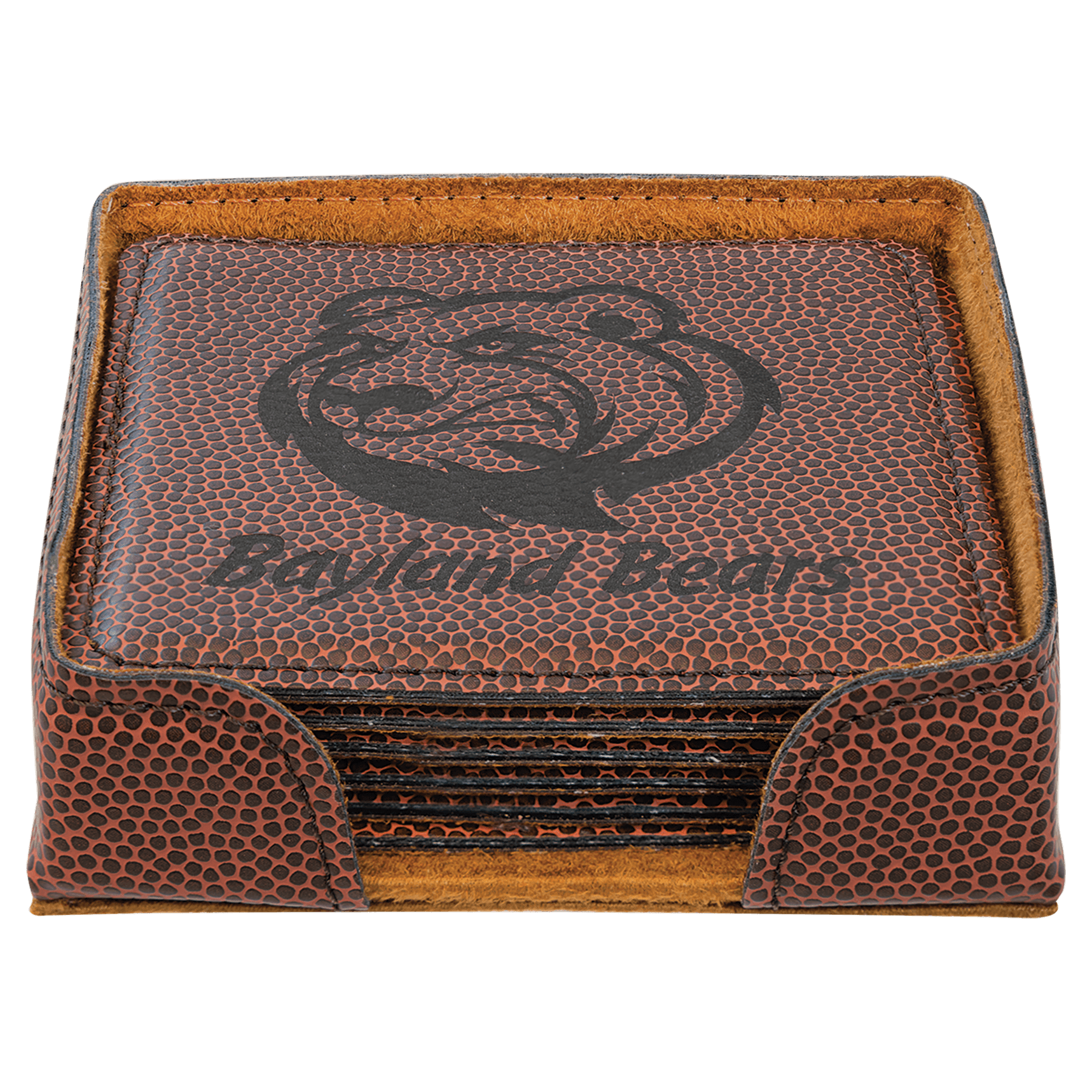 4” Square Leatherette Coaster Set