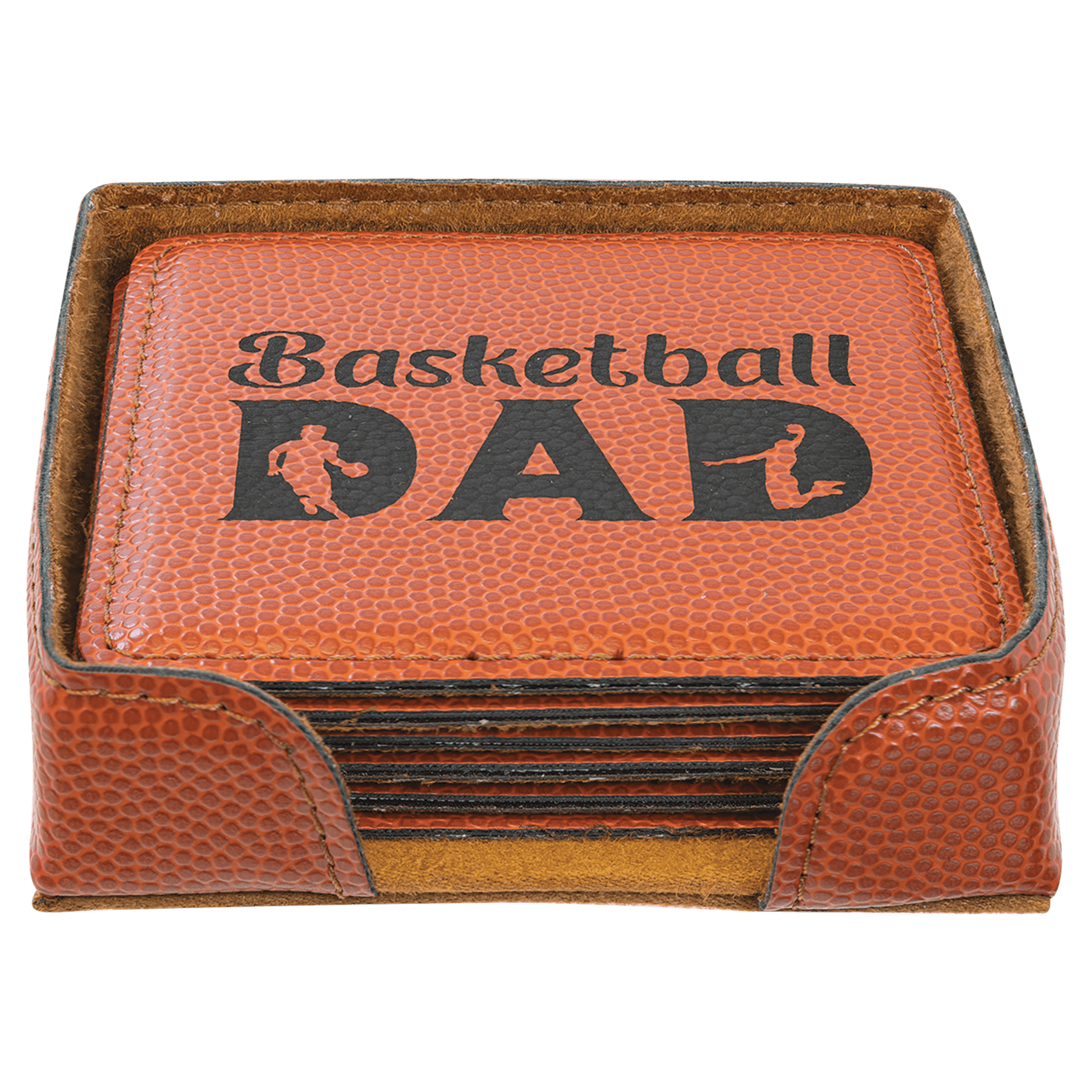 4” Square Leatherette Coaster Set