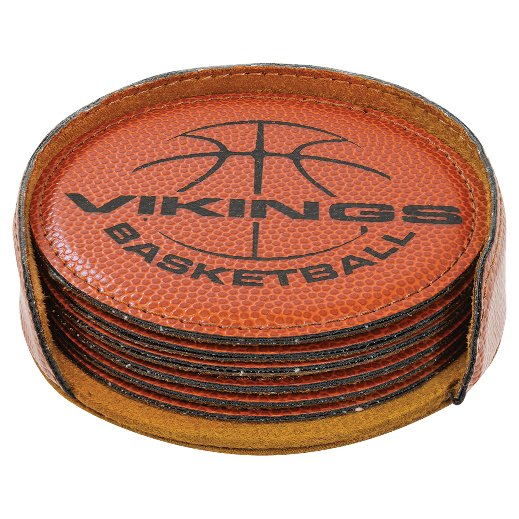 4” Round Leatherette Coaster Set