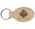 3" Leatherette Oval Keychain