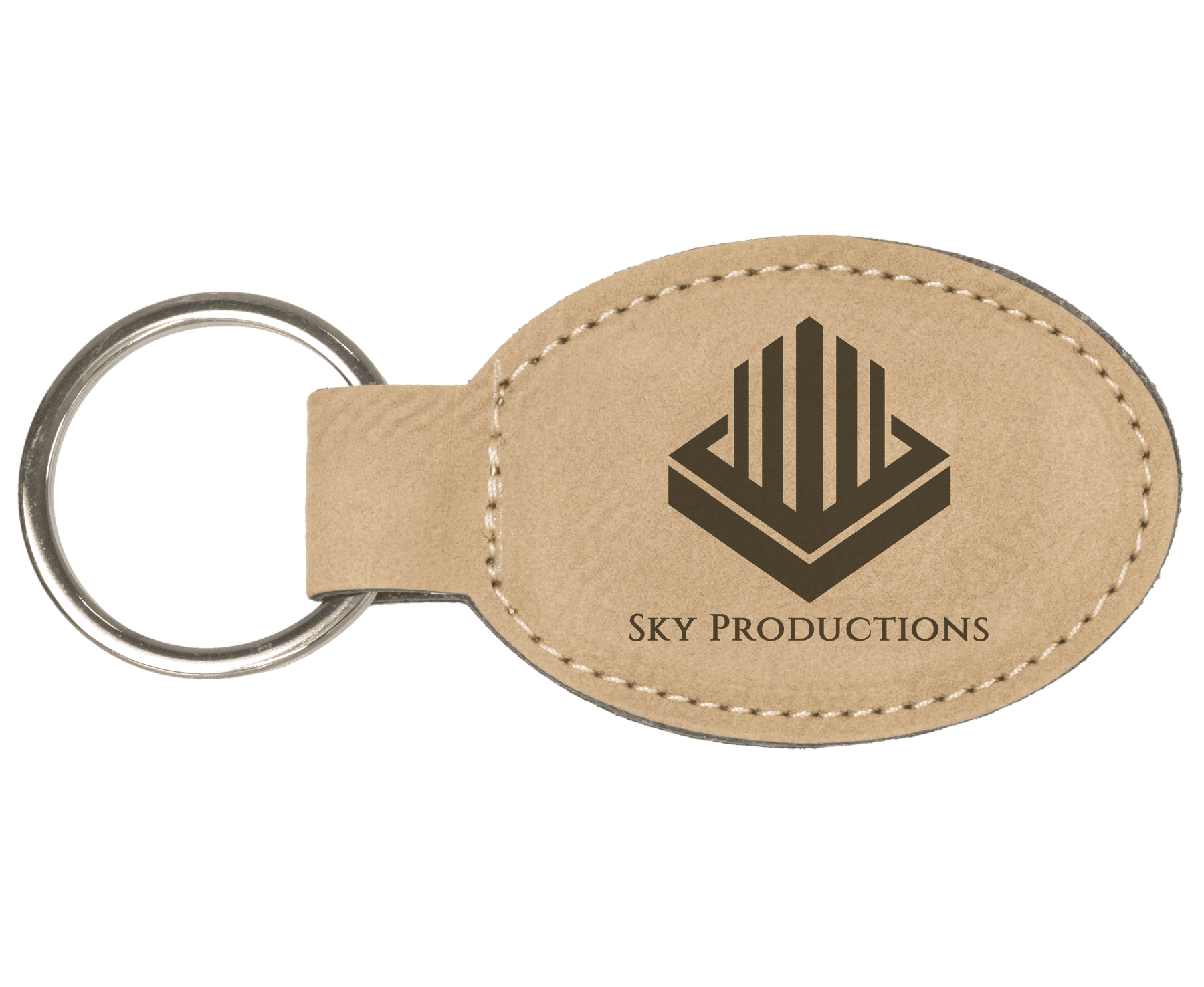 3" Leatherette Oval Keychain