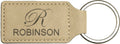 2 ¾" Leatherette Rectangle Keychain