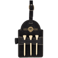 Leatherette Golf Bag Tag with 3 Wooden Tees