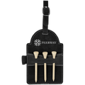 Leatherette Golf Bag Tag with 3 Wooden Tees