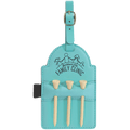 Leatherette Golf Bag Tag with 3 Wooden Tees