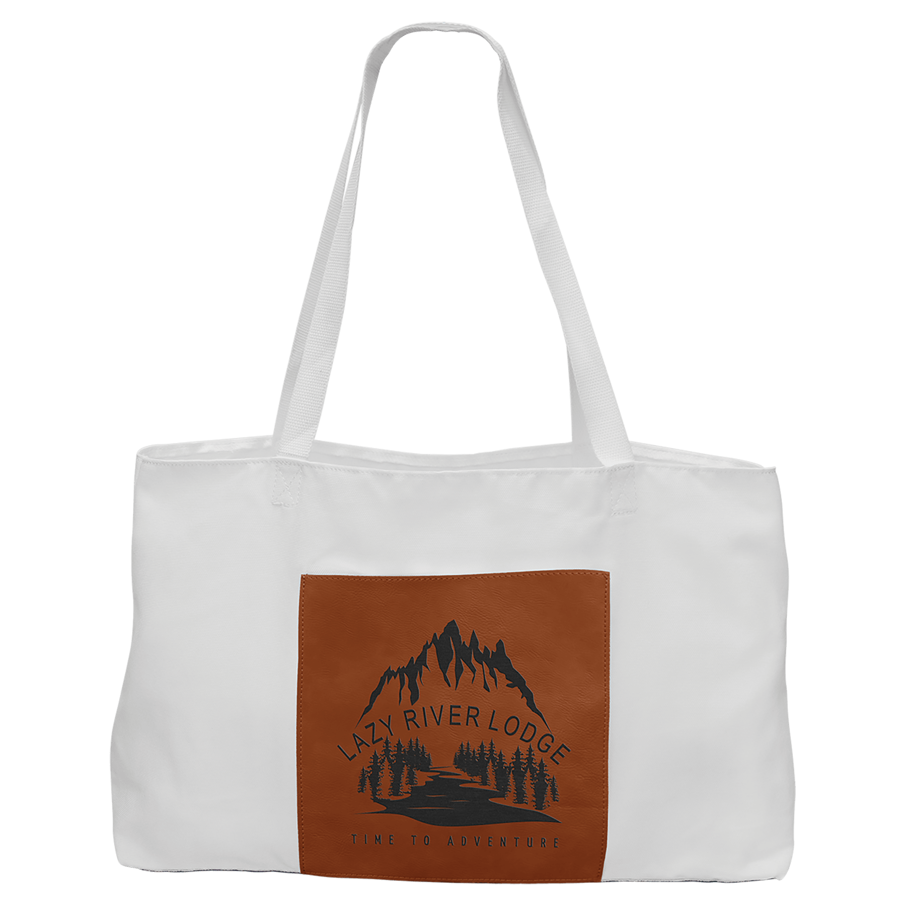 Canvas Tote Bag with Leatherette Gusset