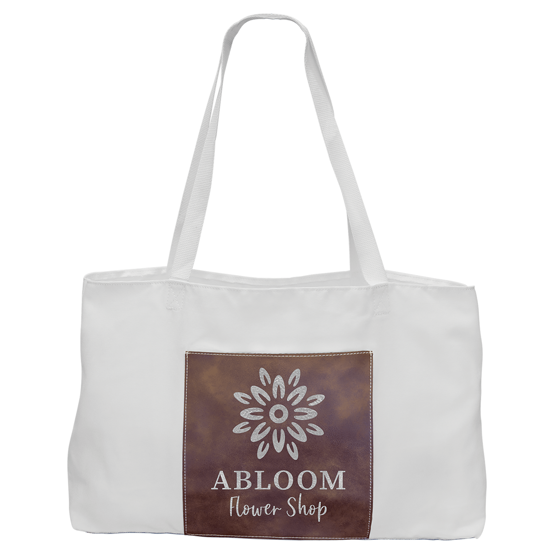 Canvas Tote Bag with Leatherette Gusset