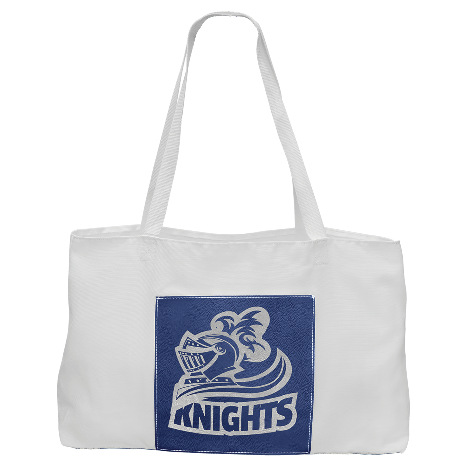 Canvas Tote Bag with Leatherette Gusset