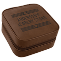 Leatherette Travel Jewelry Box with Tan Lining