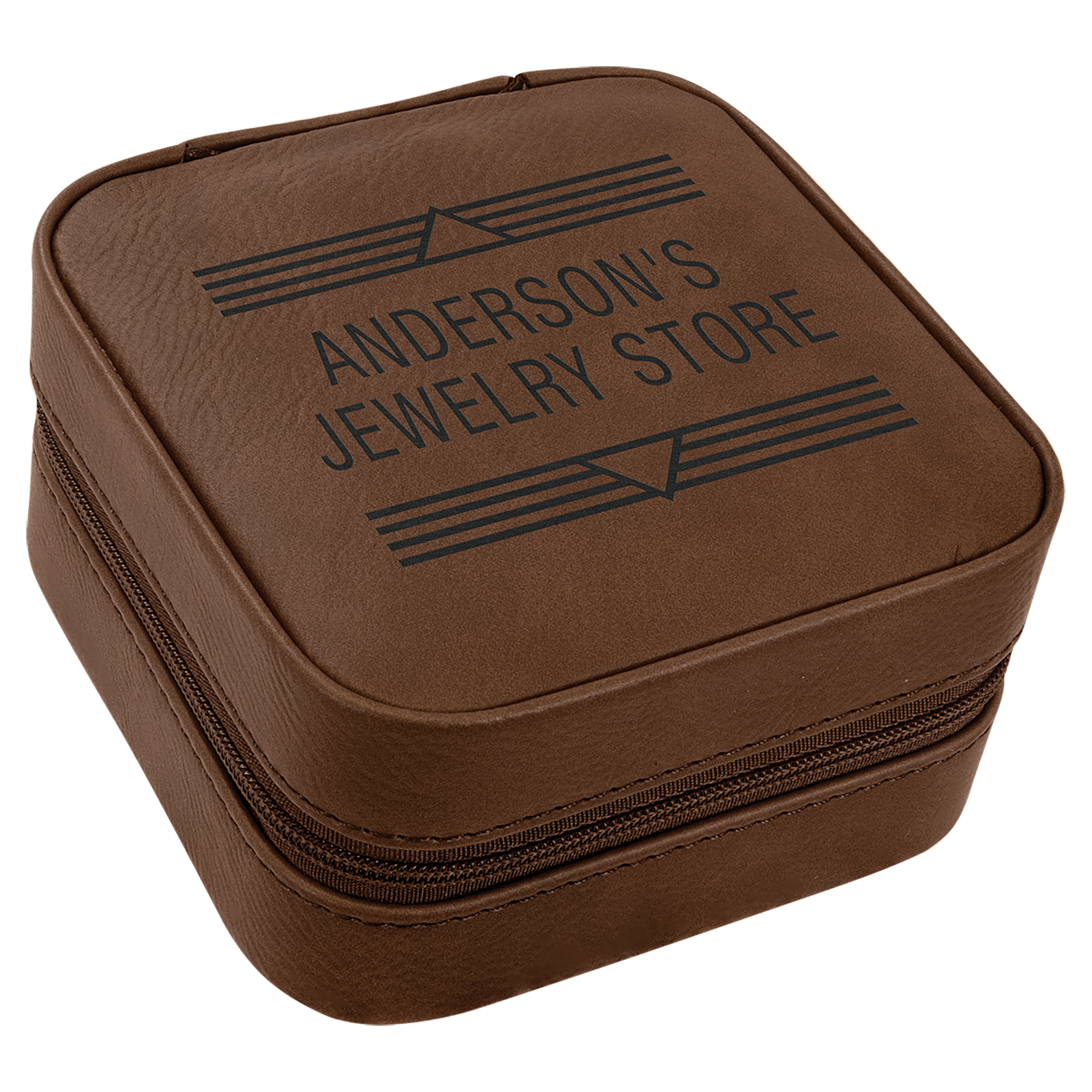 Leatherette Travel Jewelry Box with Tan Lining
