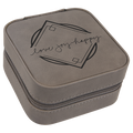 Leatherette Travel Jewelry Box with Tan Lining