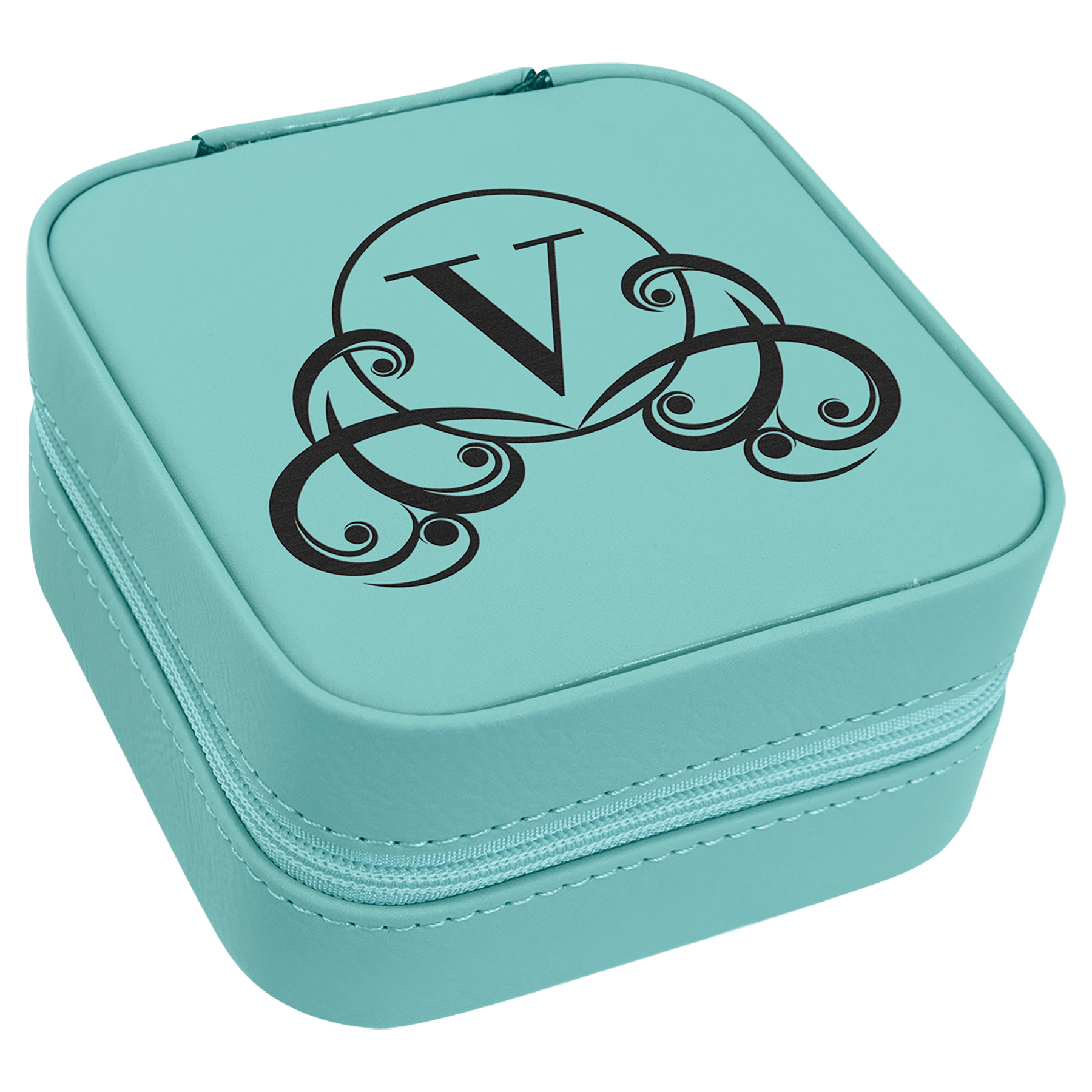 Leatherette Travel Jewelry Box with Tan Lining