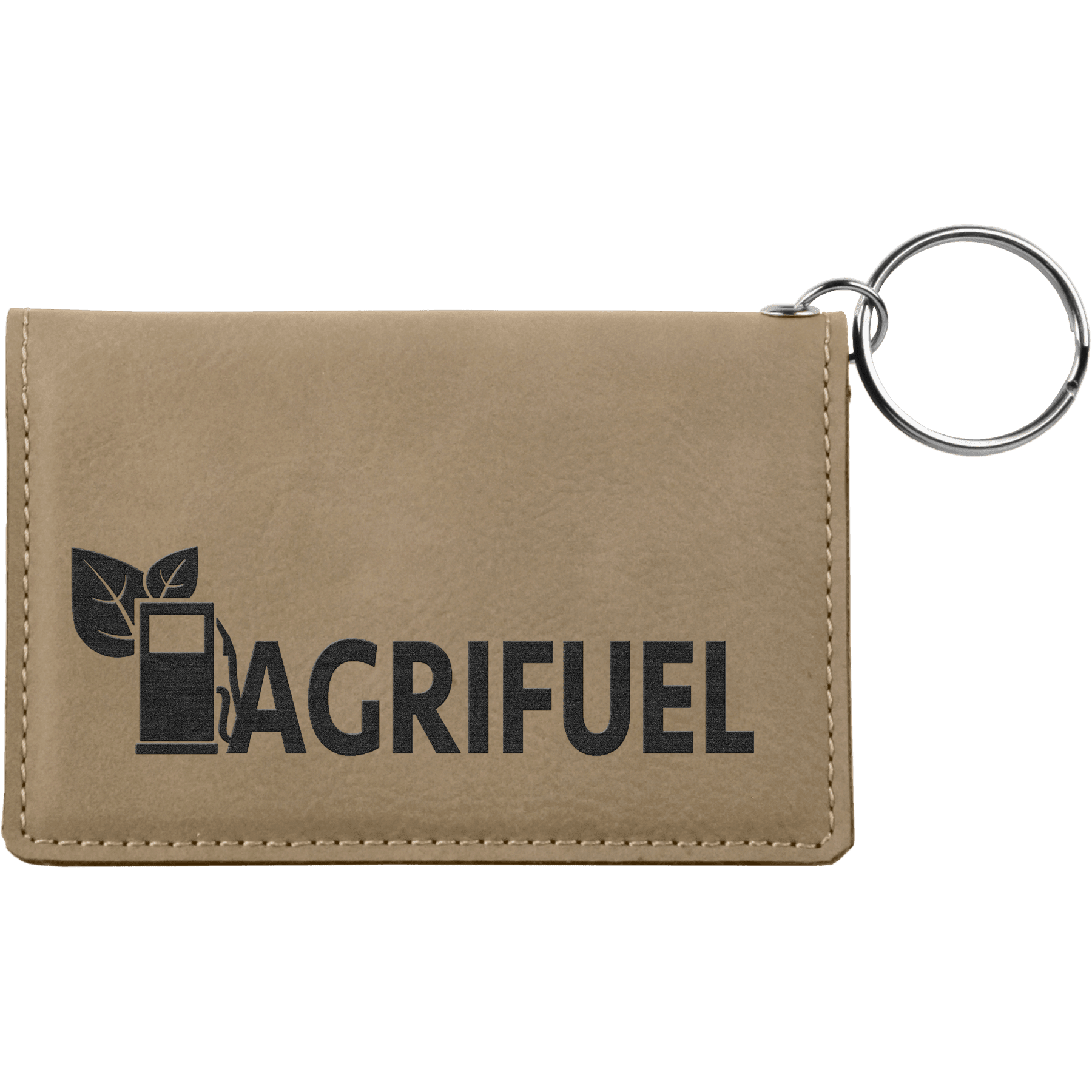 4 ¼" Leatherette ID Holder Keychain