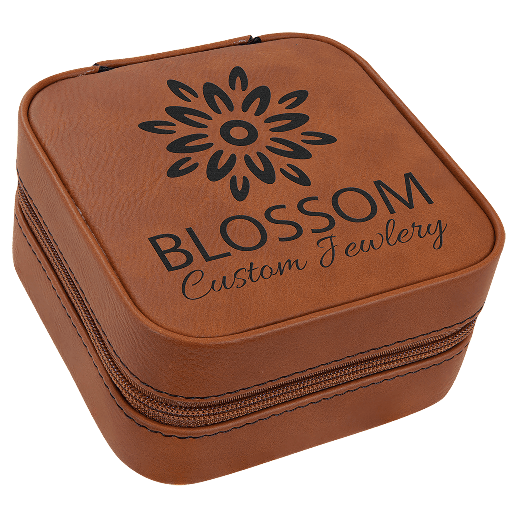 4" X 4" Laserable Leatherette Travel Jewelry Box