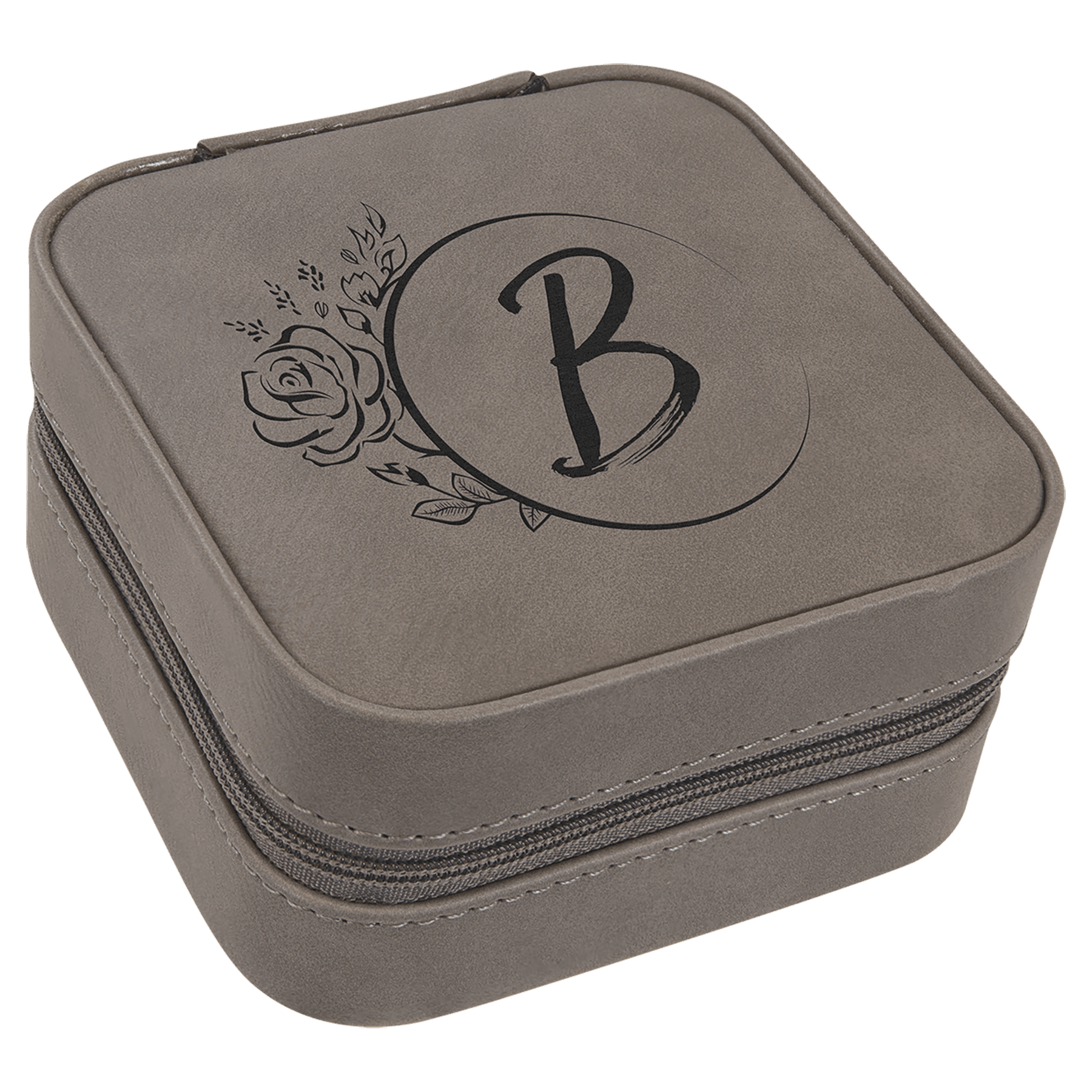 4" X 4" Laserable Leatherette Travel Jewelry Box
