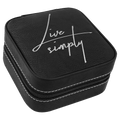 Leatherette Travel Jewelry Box with Black Lining