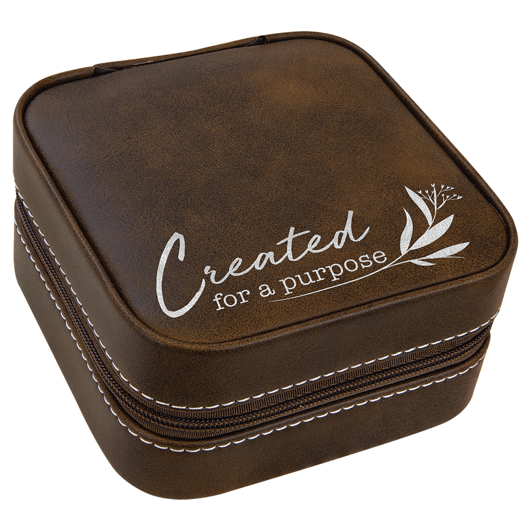 4" X 4" Laserable Leatherette Travel Jewelry Box